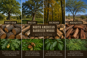 North American Barbecue Wood: Post Oak, Hickory, Mesquite